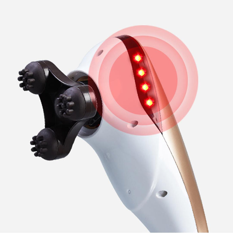 Portable Handheld Massager 6 Heads Dual Speed Deep Tissue Shoulder Neck Gold