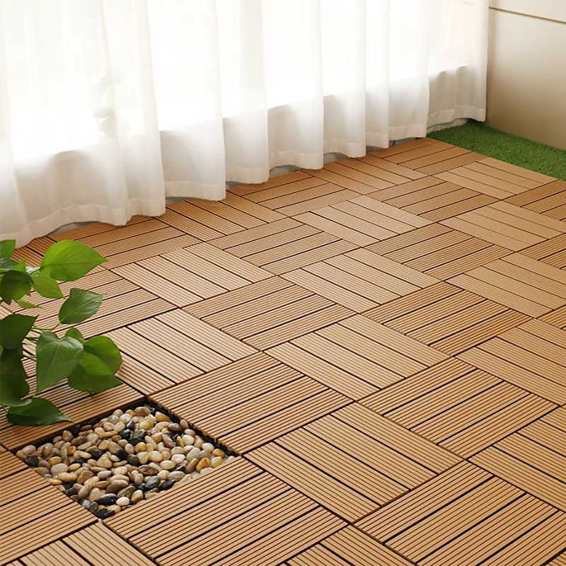 2X 11 pcs Wood Plastic Composite Decking Tiles 30x30x2.2cm Coffee Slip Resistant