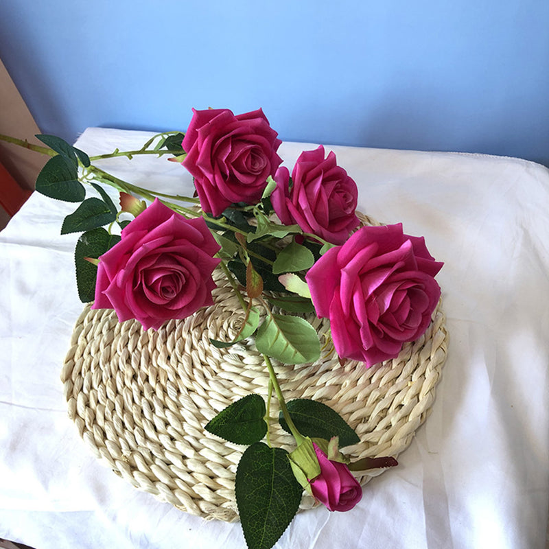 Artificial Silk Rose Bouquet 8 Bunch 5 Heads Pink 90cm Wedding Decoration
