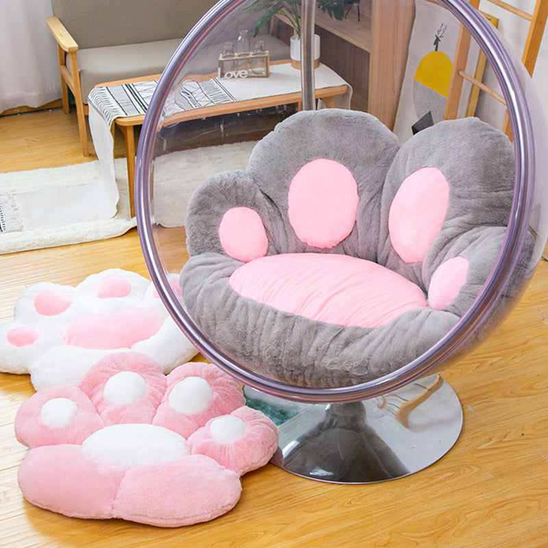 Grey Paw Shape Cushion Warm Plush Pillow Decor Sofa Backseat 80cmx70cmx20cm