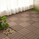 11 Pcs Light Chocolate Wooden Composite Decking Tiles Slip Resistant Outdoor