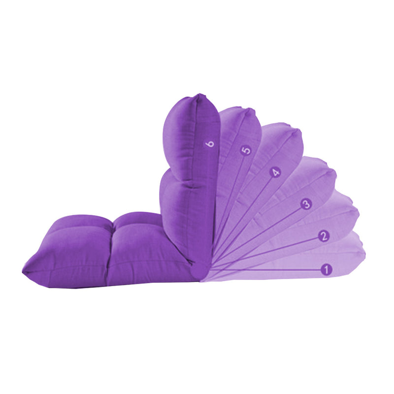 Floor Recliner Folding Chair Linen 108x53x15cm Adjustable Purple