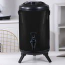 10L Stainless Steel Insulated Beverage Dispenser with Faucet Hot Cold Black