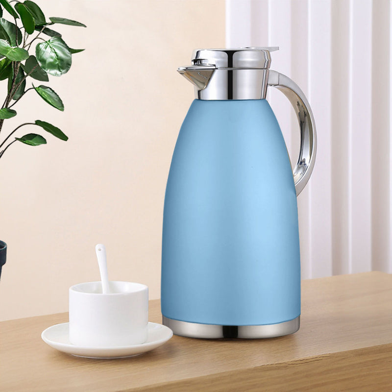 1.8L 3 Layer Vacuum Insulated Stainless Steel Flask Blue Leak Proof Wide Mouth