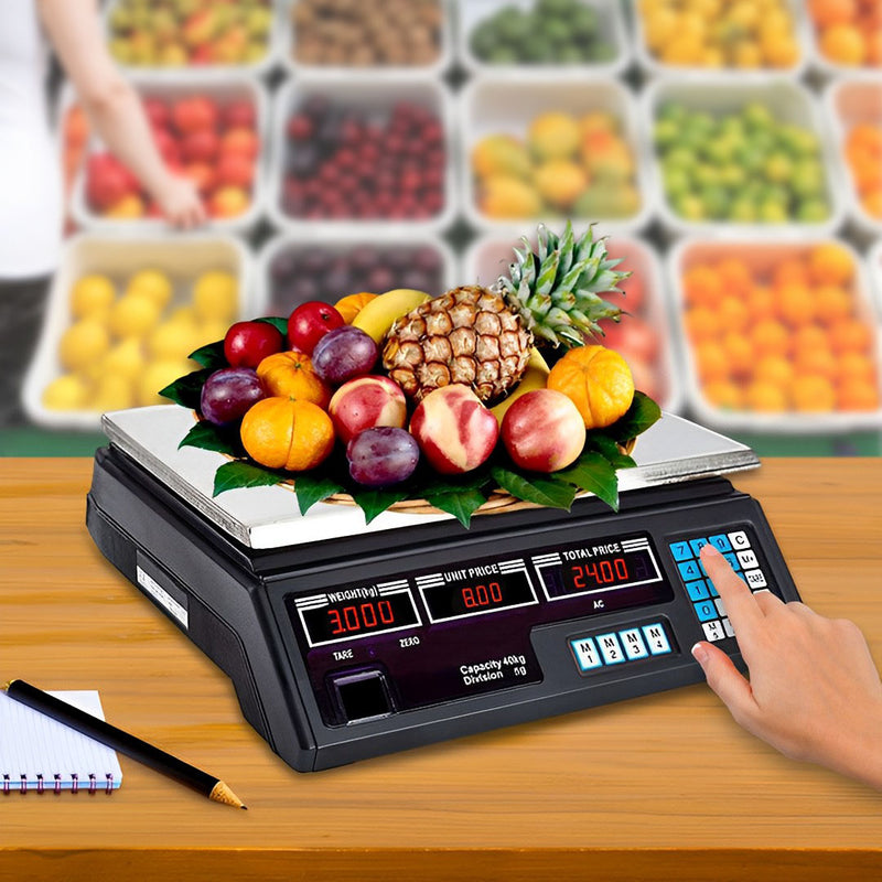 Digital Commercial Kitchen Scale Stainless Steel 40kg/5g Double-Sided Display