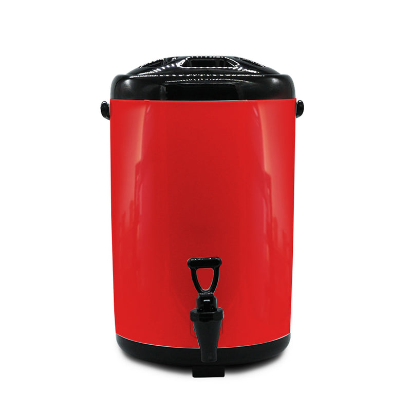 12L Stainless Steel Insulated Beverage Dispenser With Faucet Hot Cold Red