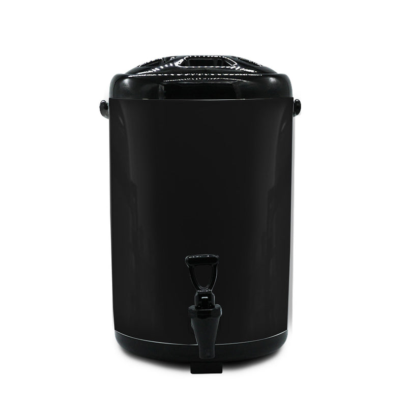 4X 16L Stainless Steel Insulated Hot Cold Milk Tea Dispenser With Faucet Black