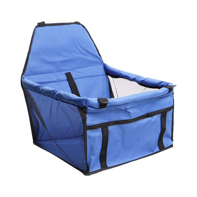 2X Pet Booster Car Seat 40x30x25cm 600D Oxford Cloth PVC Mesh Safety Tether Blue