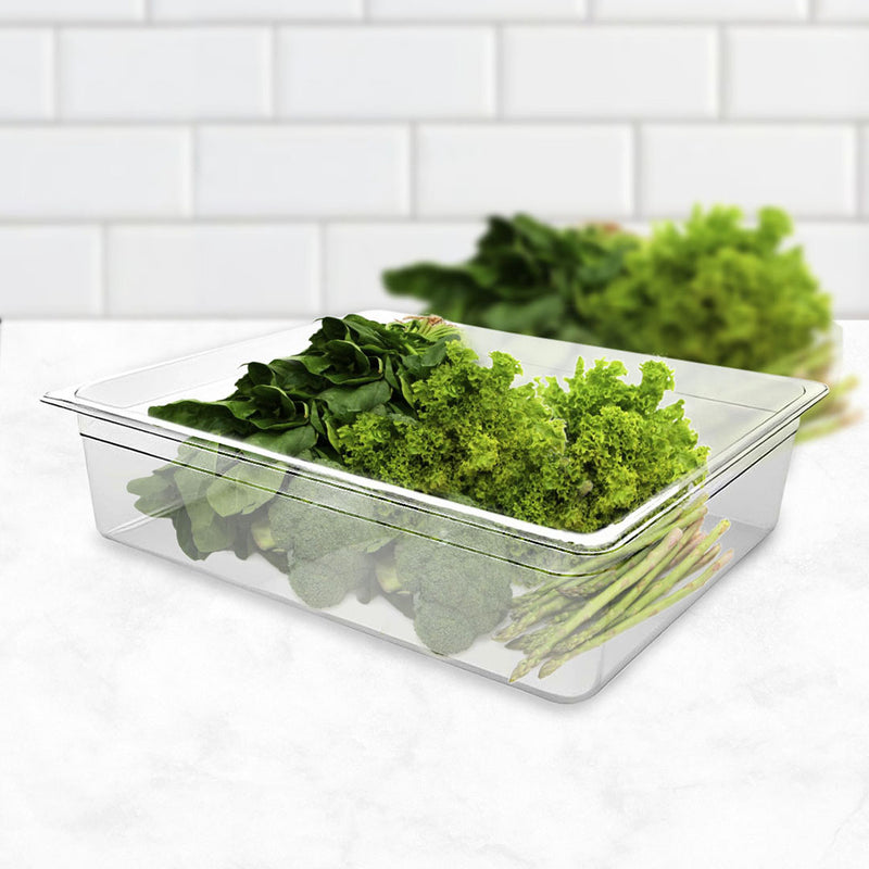 150mm Polycarbonate GN 1/1 Tray Clear Food Storage Dishwasher Safe