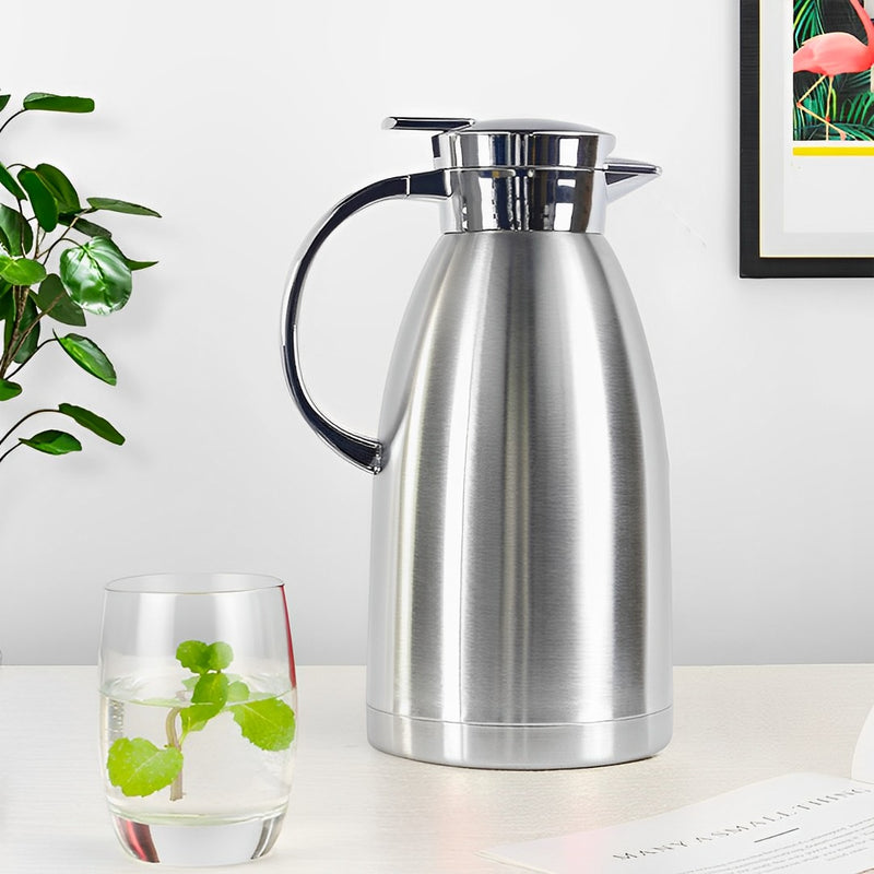 2X 1.8L Stainless Steel Insulated Vacuum Flask Jug Thermal Spill Proof Lid