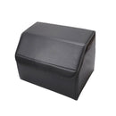 2X Leather Car Boot Organizer Foldable Collapsible Storage Box Black Small