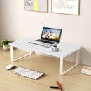 White 40cm Monitor Stand With Storage Ergonomic Elevated Desk Organizer