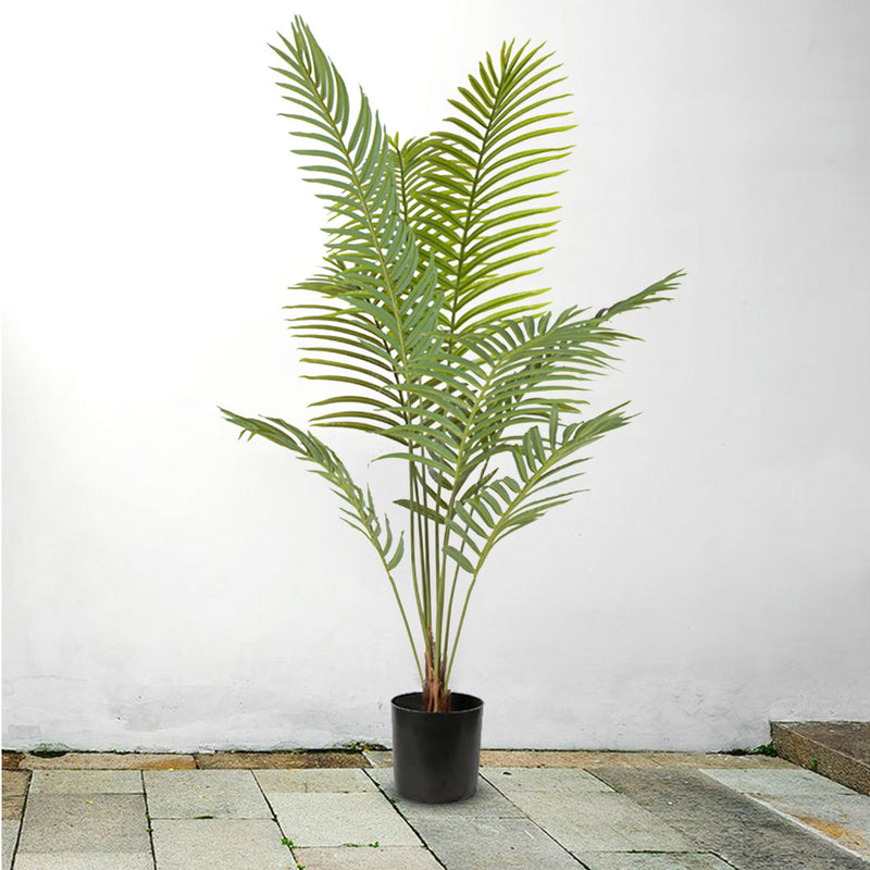 Artificial Areca Palm Tree 2X 180cm Green Lifelike With Black Pot Indoor