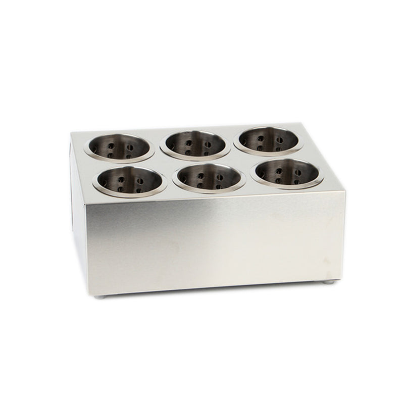 18/10 Stainless Steel Cutlery Holder 6 Holes 385X305X200mm Rust Resistant