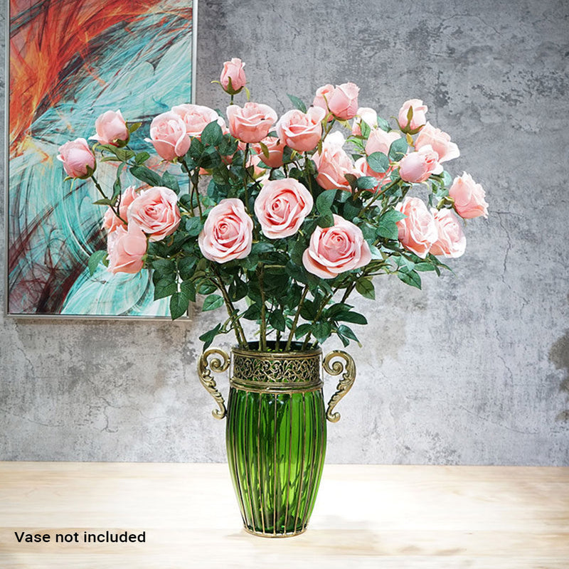 8 Bunch 5 Heads Artificial Silk Rose 90cm Light Pink Bridal Bouquet Centerpiece