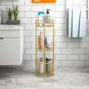 3 Tier Metal Bathroom Storage Shelf Freestanding Organizer Rack Gold
