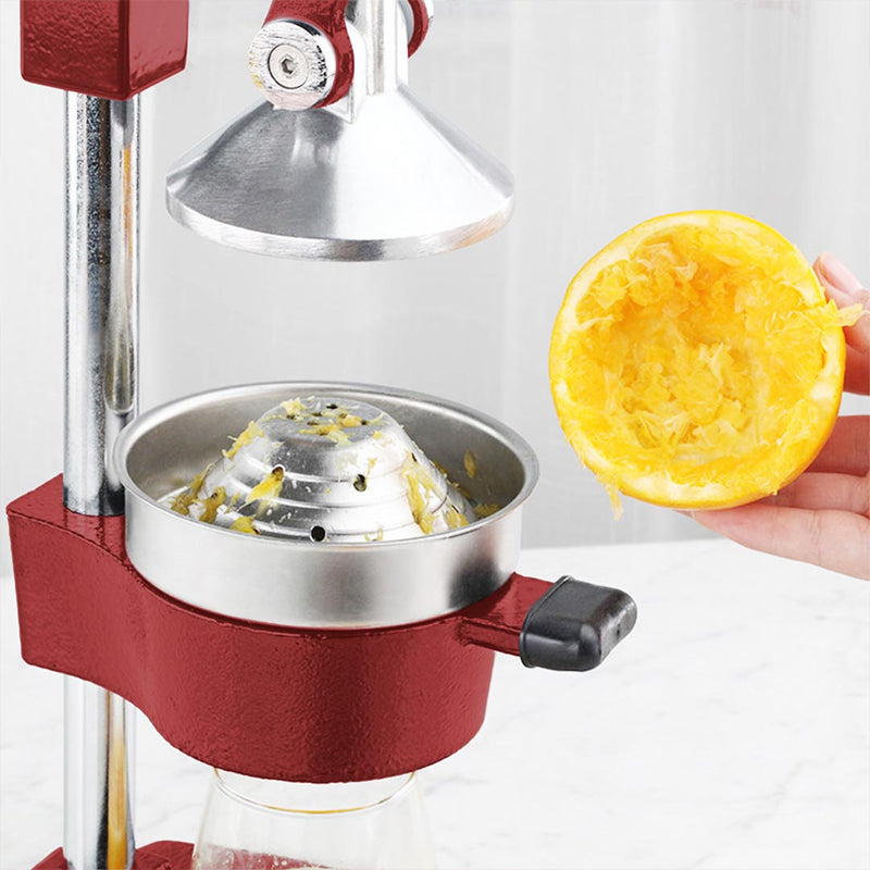 2X Commercial Manual Hand Press Juicer Cast Iron 304 Stainless Red