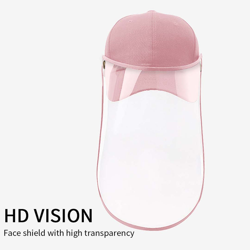 2X Kids Protective Hat Cotton TPU Full Face HD Shield Pink 26cmx35cm 46 To 54cm