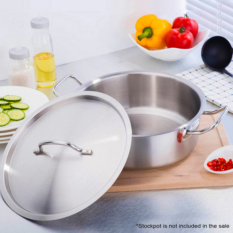 25cm Stainless Steel Stock Pot Lid Commercial Grade Easy Clean Durable
