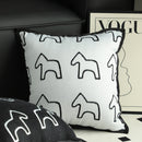 White Square Throw Pillow Teddy Fleece Pony Design Decorative Cushion 45cm