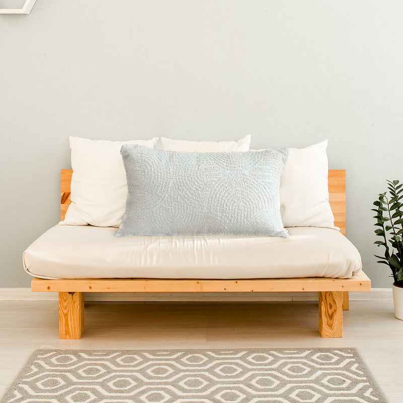 Velvet Lumbar Pillow 30x50 Cm 15 Cm Thick Plush Off White Decorative Cushion