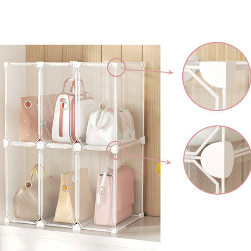 2X Polypropylene Bag Box 71x47x37cm Transparent Foldable Stackable Organizer