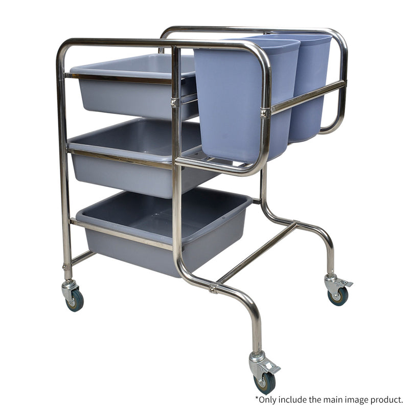 3 Tier Food Waste Cart Pvc Bins Five Buckets 80x43x89cm 4 Inch Tpr Wheel