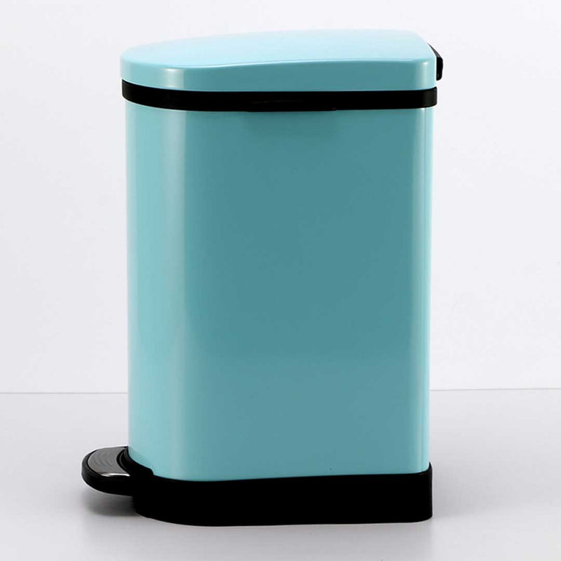 2X 10L Blue Stainless Steel Foot Pedal Trash Bin With Soft Close Lid