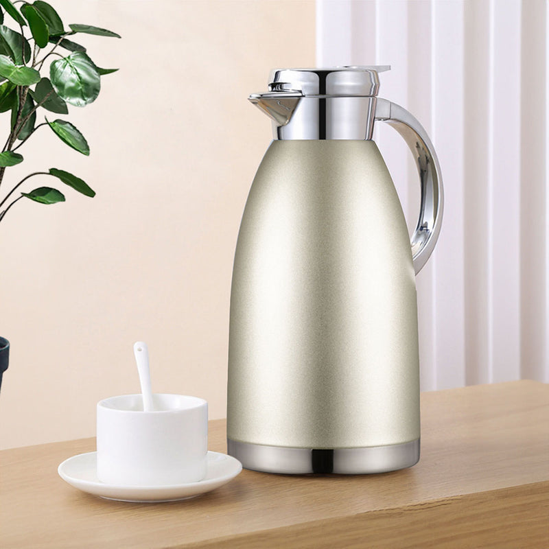 2X 1.8L Silver Double-Wall Thermal Flask Stainless Steel Vacuum Insulated