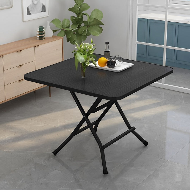 Black Square Dining Table Mdf 60x60x70cm Iron Legs Folding Portable