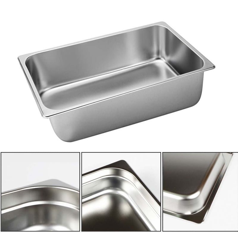 12X Stainless Steel GN Pan Full Size 20cm Deep With Lid Anti Jam Stackable