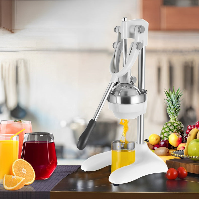 Manual Hand Press Citrus Juicer 304 Stainless Steel Cone 48cm White