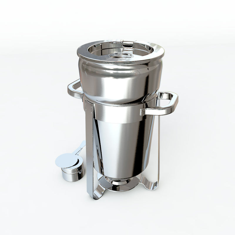 4X 11L Stainless Steel Round Soup Chafer Mirror Finish