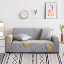 1-Seater Stretch Sofa Cover Geometric Print Polyester Grey Protector Slipcover