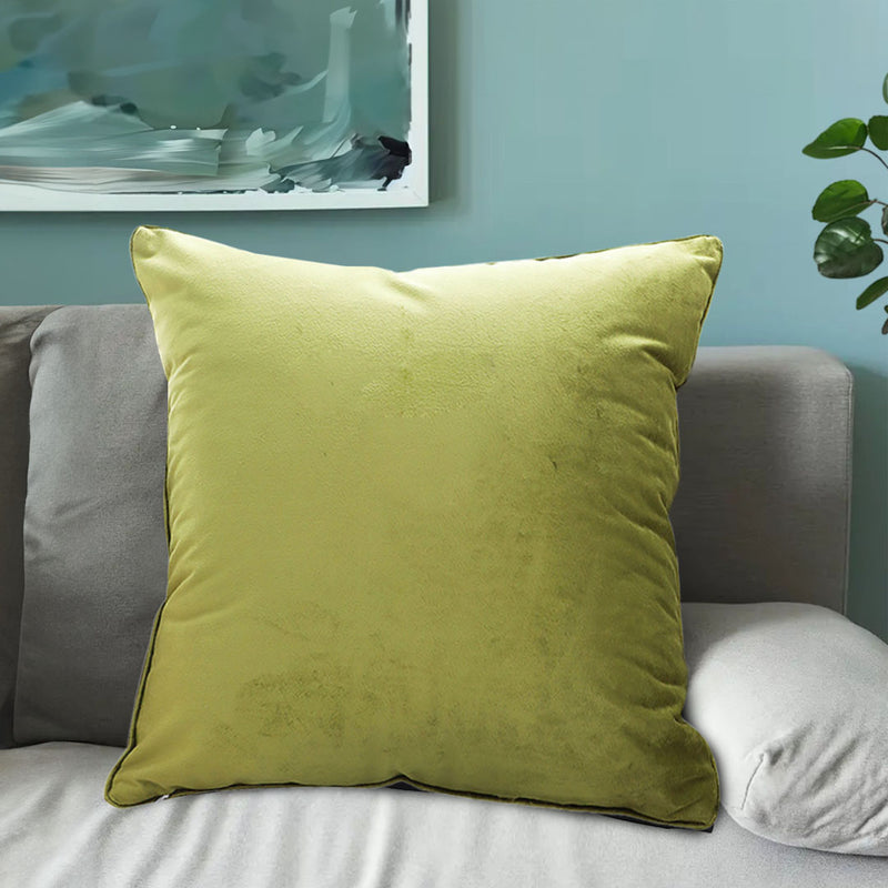 2X 45cm Green Velvet Square Throw Pillow Soft Plush Decorative Cushion