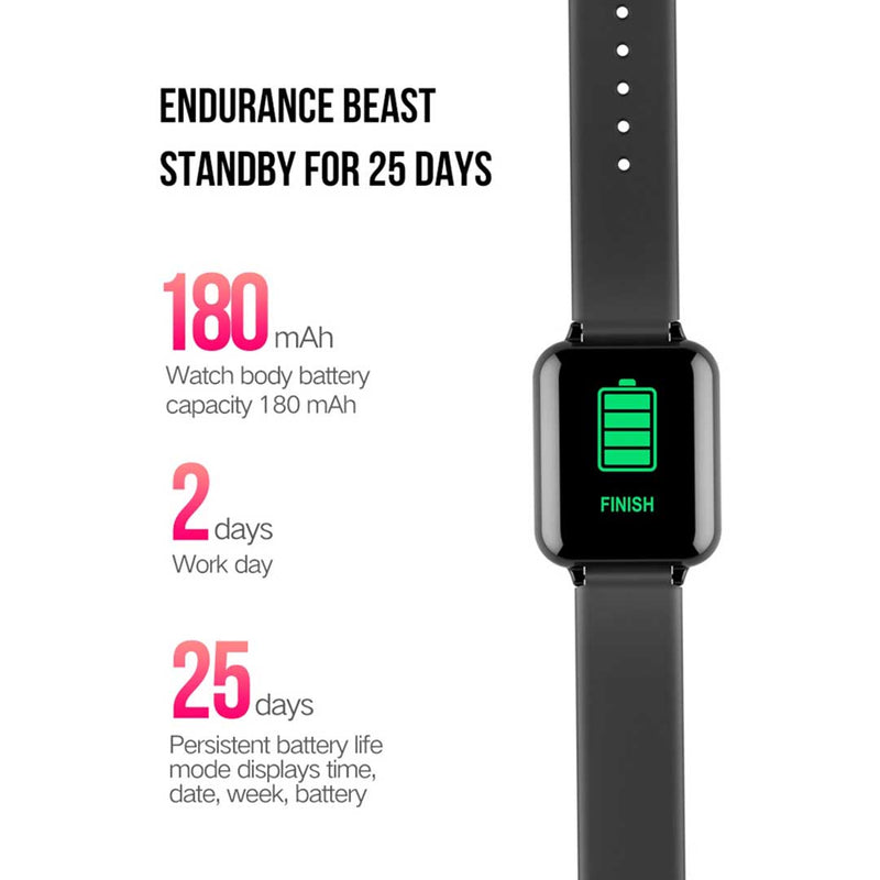 Waterproof Smart Fitness Watch Heart Rate Tracker White 1.3 Inch IPS Display