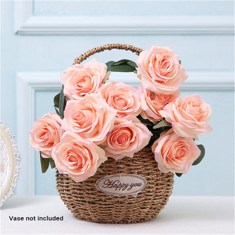 4 Bunch Silk Artificial Rose 9 Heads Bouquet Centerpiece Decor 50cm Champion
