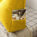 100cm Yellow Triangular Wedge Bed Pillow Button Tufted Removable Cover