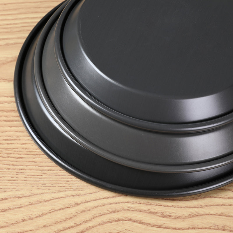 2X 7 Inch Black Steel Non Stick Pizza Tray Oven Baking Pan