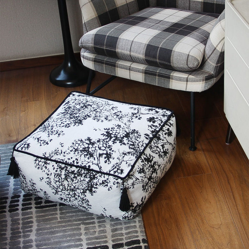 2X 50x50x25cm Polyester Fiber Pouf Cushion With EPP Particle Insert Multicolor