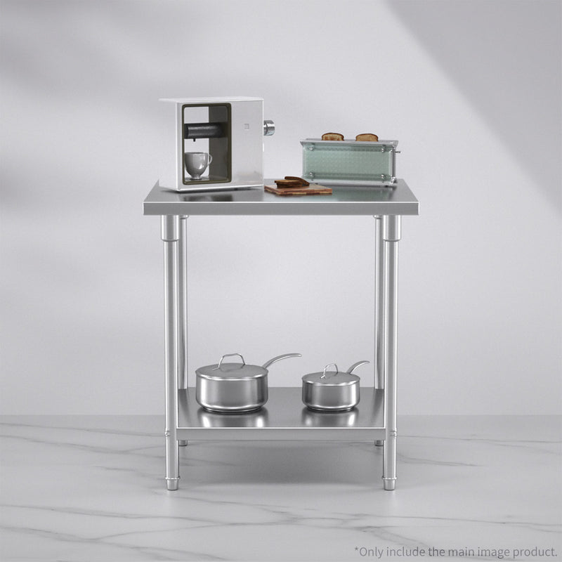 Commercial Stainless Steel Prep Work Bench Heavy Duty with Shelf 80x70x85cm