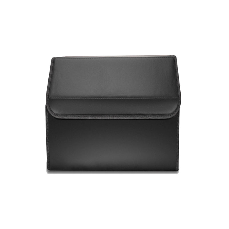 Leather Car Boot Organizer Foldable Collapsible Storage Box Black Small 10kg