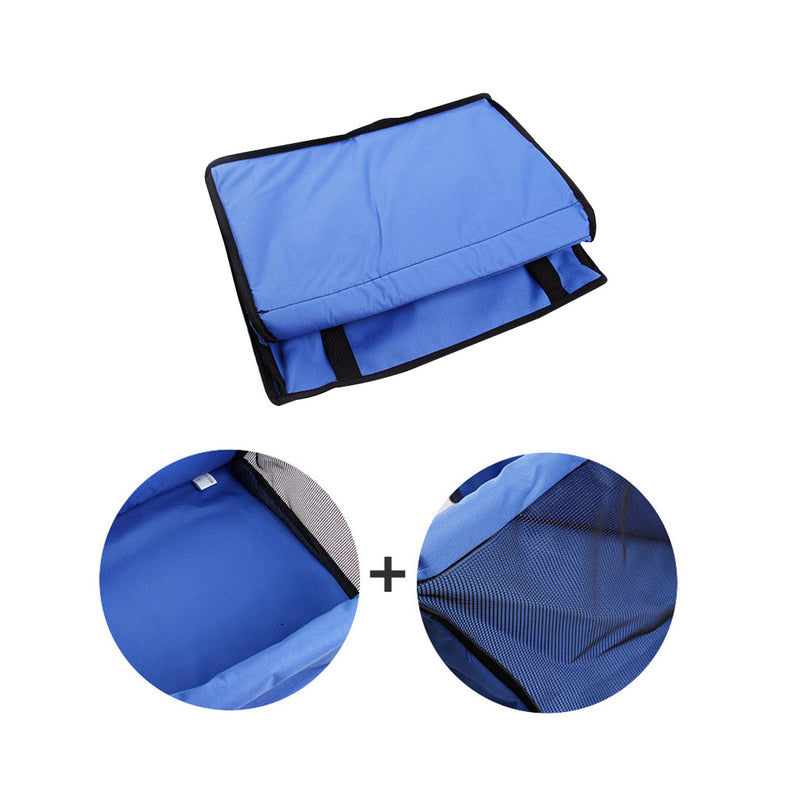 Waterproof Pet Booster Car Seat Oxford Cloth Mesh Travel Bag Blue 40x30x25cm