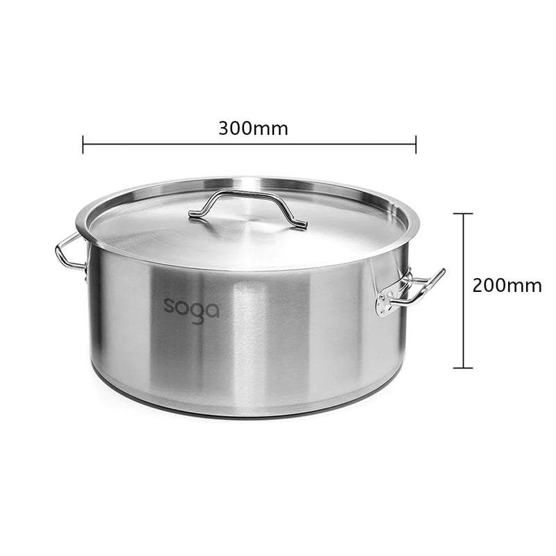 Dual Induction Cooktop 14L Stockpot 28cm Casserole Stainless Steel Portable