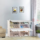 4 Tier 2 Column White Shoe Rack Organizer Durable Space Saving with Cover