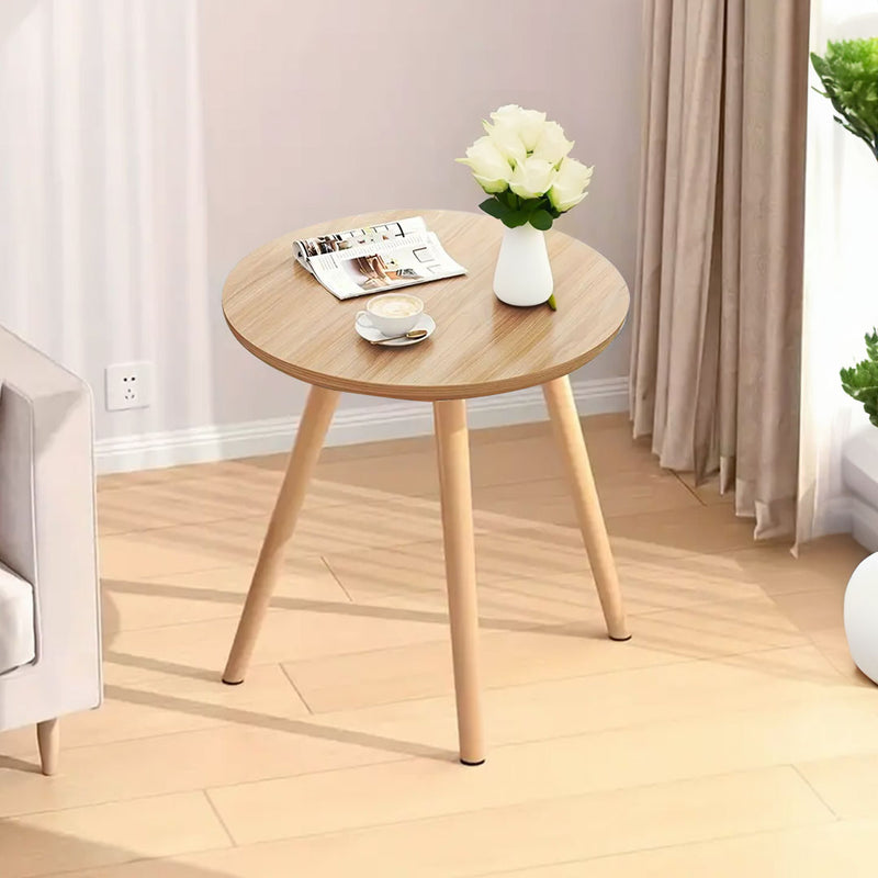 Walnut Wood Side Coffee Table 60x72cm Easy Assembly Modern Living Room Decor