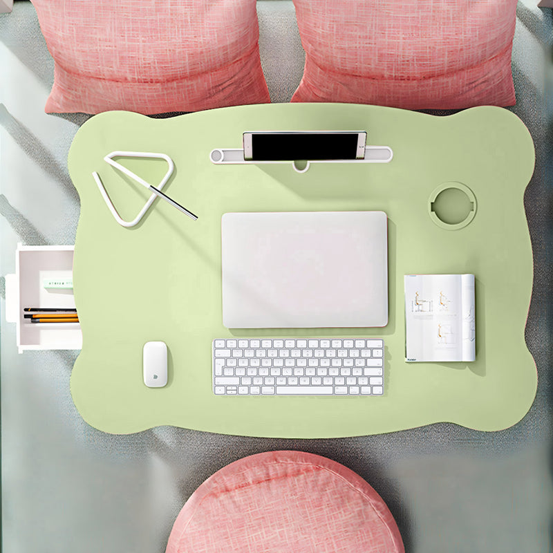 2X Green Portable Folding Bed Table Adjustable Desk With Drawer Cup Holder
