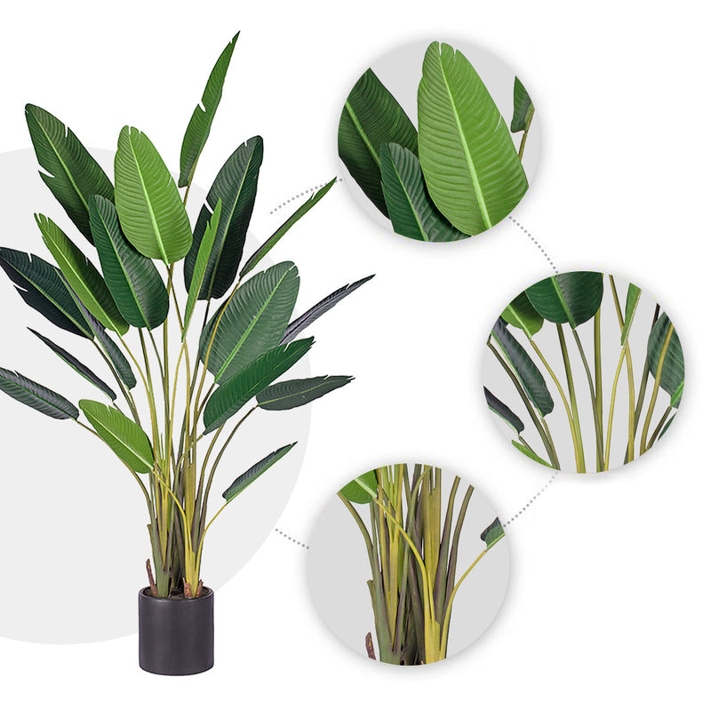 2X 245cm Artificial Giant Birds Of Paradise Tree Polyester Leaves Green Pot