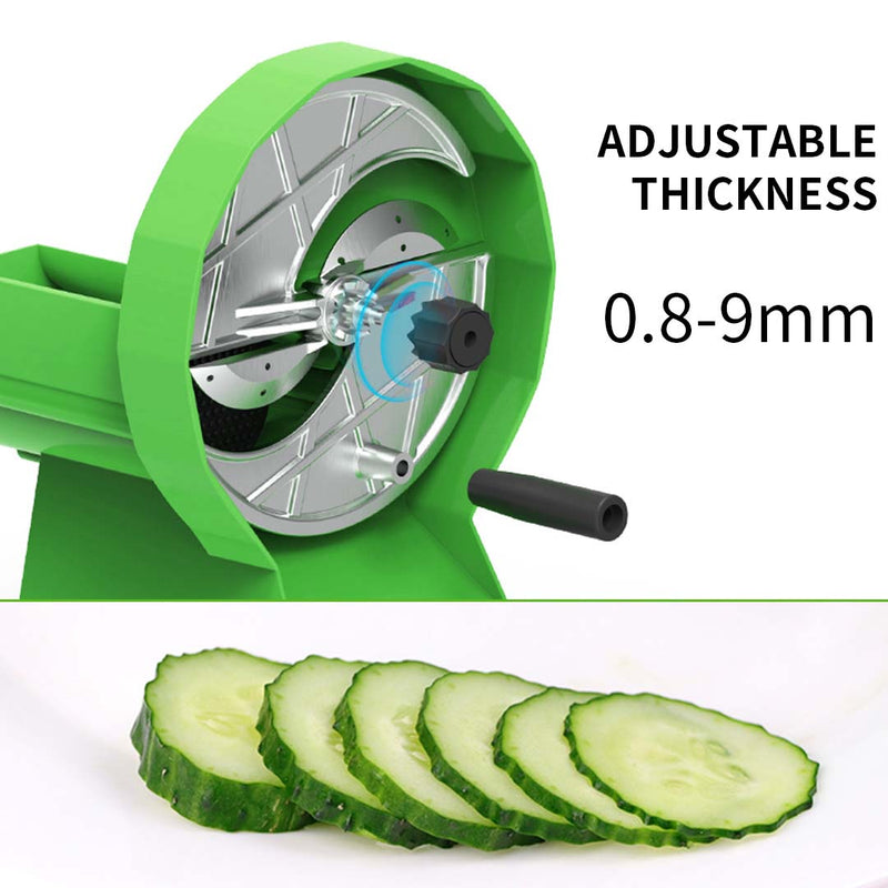 2X Manual Vegetable Fruit Slicer Cutter Adjustable Thickness Green Durable