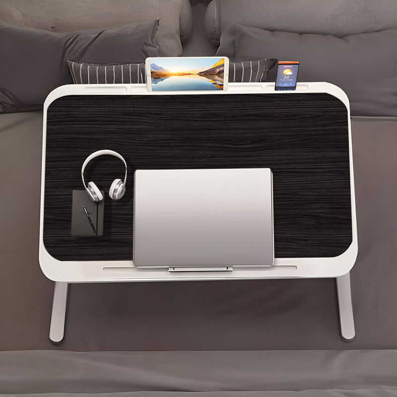 2X Adjustable Black Laptop Bed Table Portable Foldable Small 70X45cm